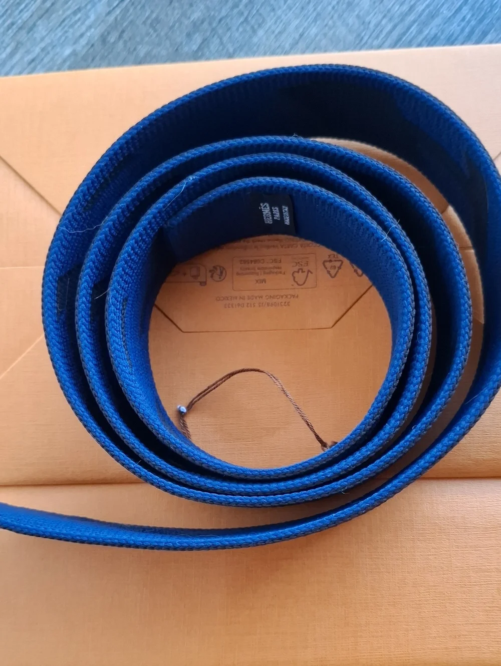 Hermes Royal Blue Woven Fabric Belt